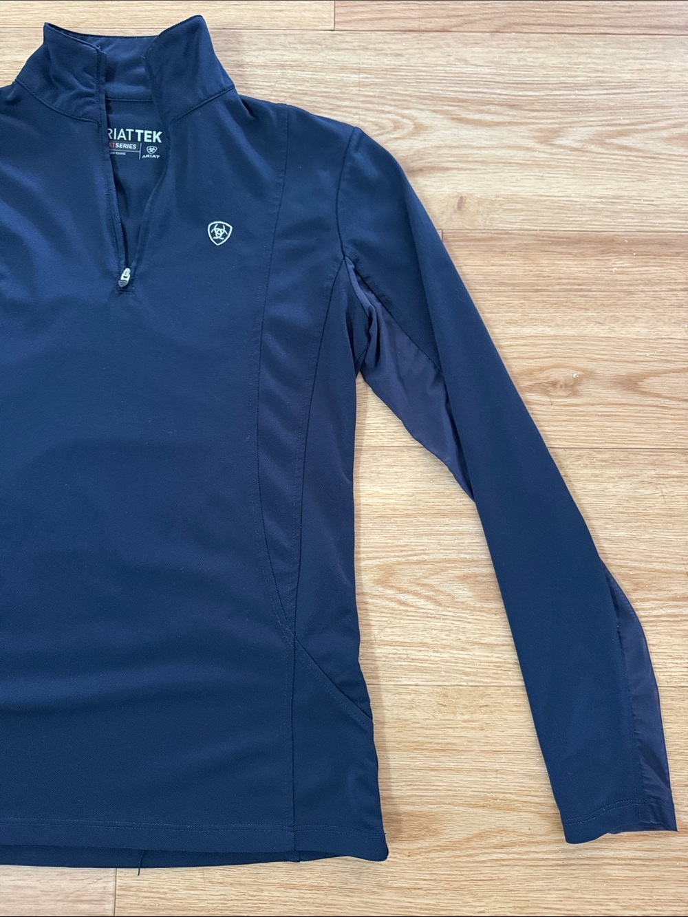 Ariat Tek Women's Dark Navy Quarter-Zip Performance Top Pullover XS Heat Series - Picture 4 of 8
